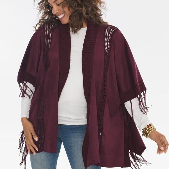 Chico's Tops - Chico's Sueded Fringe Ruana